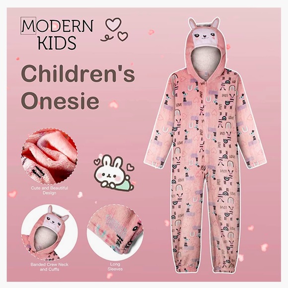 Girls Onesie Pajamas One Piece Plush Fleece Costume Pjs For Girls Size Large - Picture 1 of 8